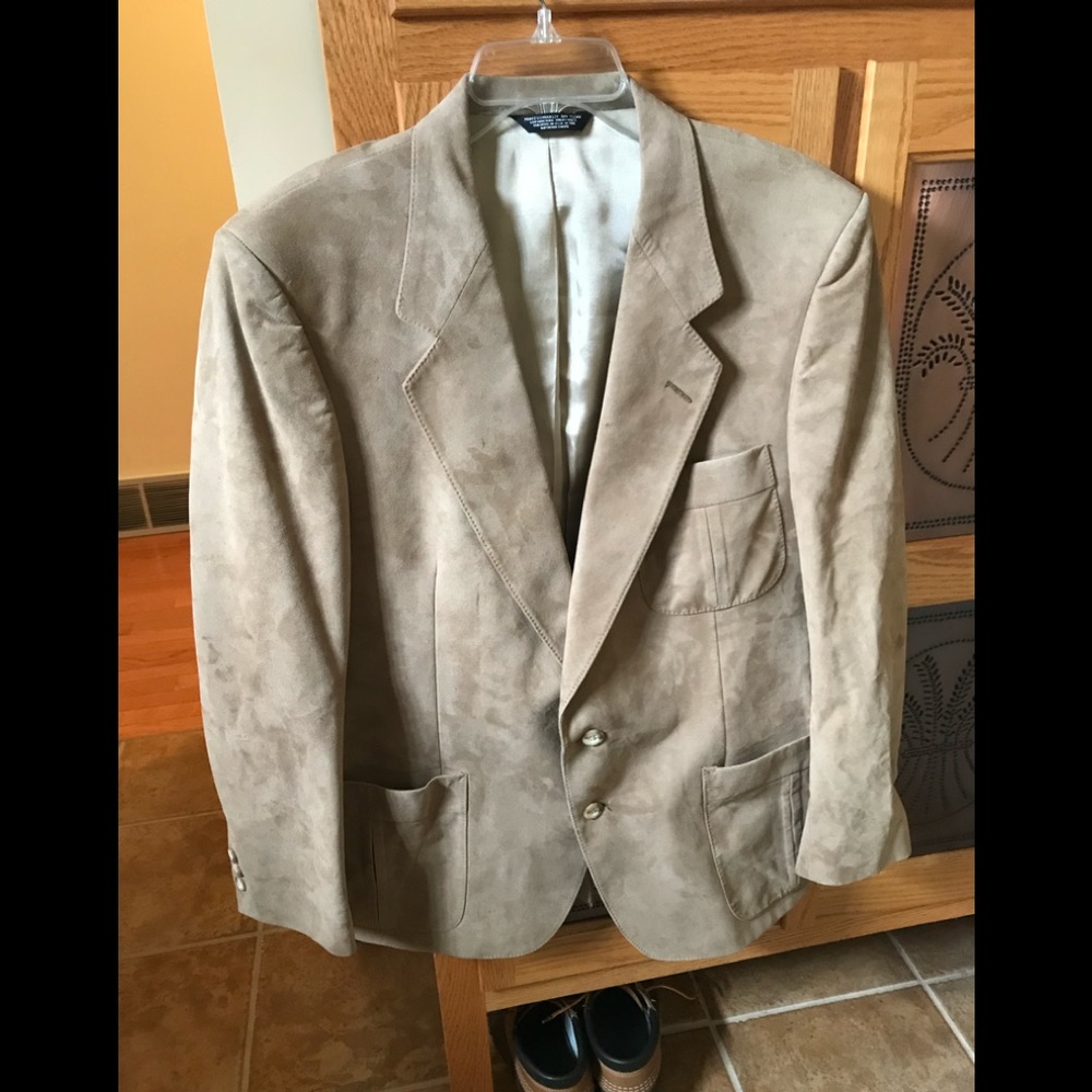 tan suede blazer